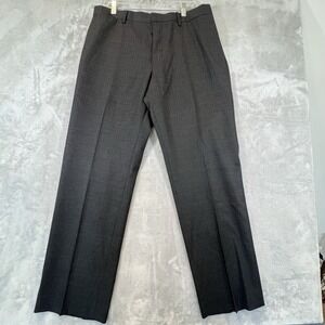 Banana Republic Classic Fit Pants Wool Spandex Mens 35x31 Charcoal Striped Dark